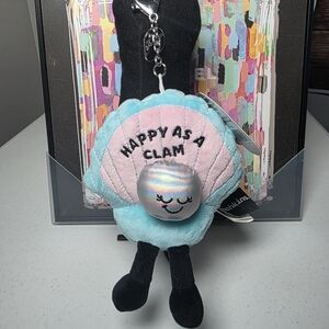 Happy Clam Plush Keychain